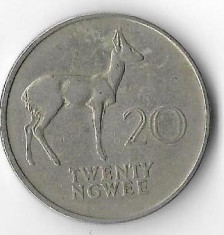 Moneda 20 ngwee 1972 - Zambia foto