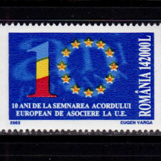 RO 2003 ,LP 1603 ,"10 ani acordul UE ", serie , MNH