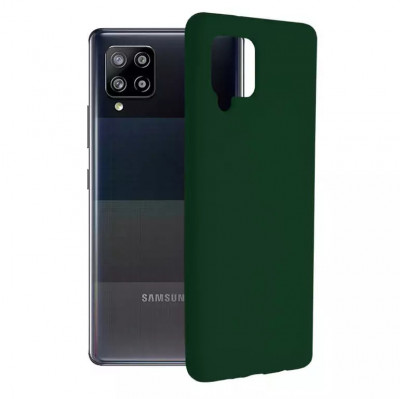 Husa Samsung Galaxy A42 5G Silicon Verde Slim Mat cu Microfibra SoftEdge foto