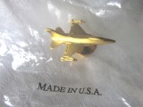 Insigna - pin Avion de lupta [2]. Aurie, Noua, in protectie