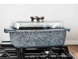 Cumpara ieftin Roaster capac din sticla, 32x21x11cm, Interior din marmura, Temperatura de utilizare -20 pana la +220 C, 3 Straturi