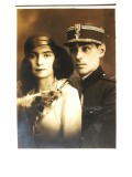 Fotografie Capsa Modern model carte postala cu ofiter roman in uniforma regele Ferdinand din anii 20
