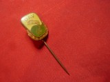 Insigna DAV - Asociatia Pescarilor DDR , metal si email , h=1,7cm