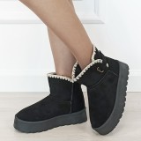 Cizme scurte negre imblanite DAY9058 116