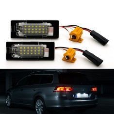 Set 2 Lampi LED Numar Inmatriculare Auto pentru VW Golf, Passat, Jetta, Touareg, Touran, Canbus Fara Eroare de Bec Ars AutoREY&reg;