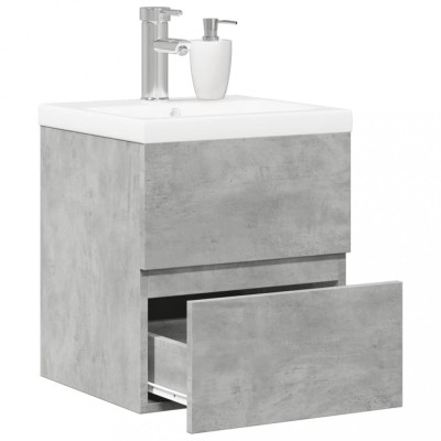 vidaXL Set mobilier de baie, 2 piese, gri beton, lemn compozit 3324907 foto