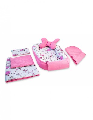 Set 5 piese Baby Nest din Bumbac, model balerine roz foto