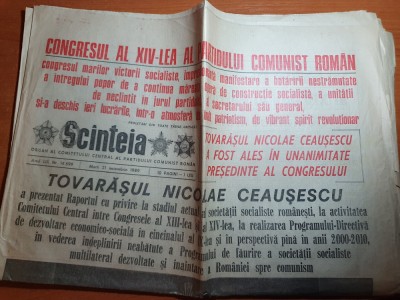 scanteia 21 noiembrie 1989 - al 14-lea congres al PCR foto