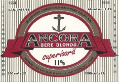 NI513 Etichetă bere blondă superioară Ancora, 1994-1995, Societatea comercială Malț Bere Galați SA foto
