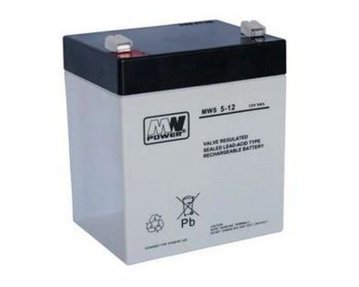 Acumulator MW Power MWS5-12, baterie AGM 12V 5Ah, terminal F1, pentru UPS si sisteme de securitate foto