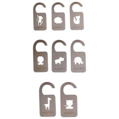 Set 8 separatoare haine bebelusi, lemn, natur