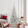 VidaXL Brad de Crăciun cu 300 LED cu suport Argintiu 180 cm PET 3396676