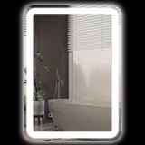 kleankin Oglindă LED, pentru Baie și Machiaj,lumina Reglabilă cu 3 Temperaturi de Culoare, Design anti-aburire, 70x50 cm, Argintiu | Aosom Romania