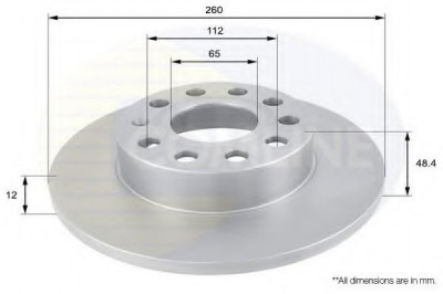 Disc frana AUDI A3 Sportback (8PA) (2004 - 2013) COMLINE ADC1448 foto