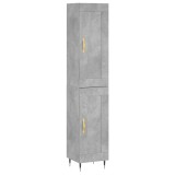 Cumpara ieftin Dulap inalt, gri beton, 34,5x34x180 cm, lemn prelucrat