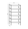 Raft Metalic Arhiva Dublu 6+6 Polite 100x70x210cm, 150kg/polita, Gri, Tabla 2.5/0.8mm, ECO+, Asamblare Suruburi