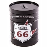 Pusculita metalica Pufo Route 66, 13 cm, negru