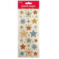 Abtibilduri DACO, Fantezie Stele, 38 Buc/Set, Multicolor, Abtibild Stele, Autocolante Copii, Stickere Decorative, Stickere pentru Copii, Set de Abtibi foto