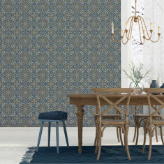 Noordwand Tapet "Homestyle Portuguese Tiles", maro si albastru GartenMobel Dekor