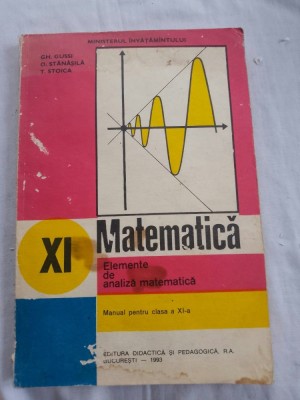 Manual matematica clasa a11a 1993 foto