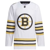 Boston Bruins tricou de hochei adidas White 100th Anniversary Primegreen Authentic Jersey - 52 (L)