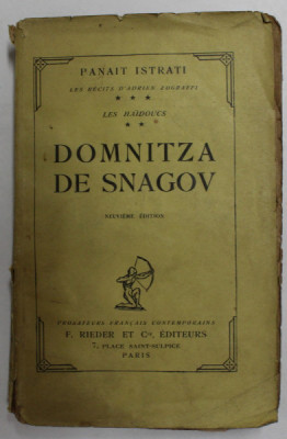 DOMNITZA DE SNAGOV par PANAIT ISTRATI , 1926 foto