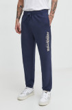 Abercrombie &amp; Fitch pantaloni de trening culoarea albastru marin, cu imprimeu