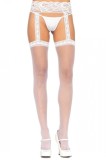 Dres Leg Avenue, Sheer Thigh Highs, model portjartier, alb, S-L