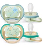 Suzeta Philips AVENT Ultra Air NightTime SCF376/18, 0-6 luni, 2 buc, multicolor