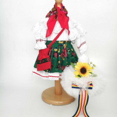Set Botez Traditional , Costum Traditional Fetite Floral 2 - 2 piese costumas si lumanare