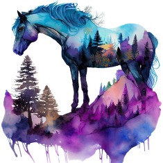 Sticker decorativ, Cal, Multicolor, 60 cm, 1259STK-4