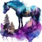 Sticker decorativ, Cal, Multicolor, 60 cm, 1259STK-4