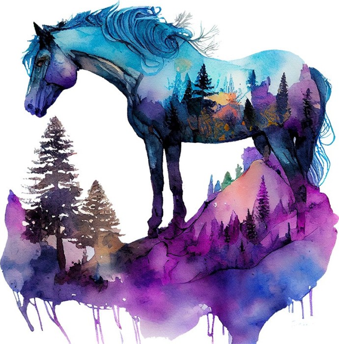 Sticker decorativ, Cal, Multicolor, 60 cm, 1259STK-4