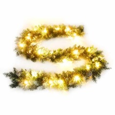 Ghirlanda de Craciun cu lumini LED, verde, 5,2 m, PVC foto