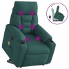 VidaXL Fotoliu rabatabil de masaj, cu ridicare, verde &icirc;nchis, textil 3303048