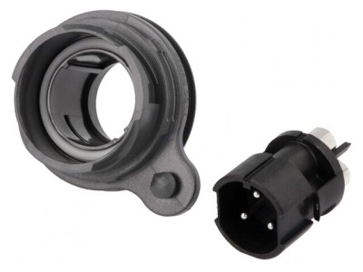 Conector Circular Soclu Tată 3 PIN Nichelat Buccaneer 7000 foto