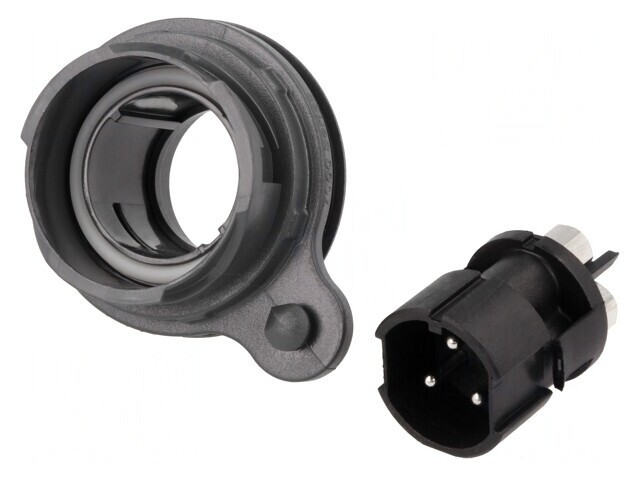 Conector Circular Soclu Tată 3 PIN Nichelat Buccaneer 7000
