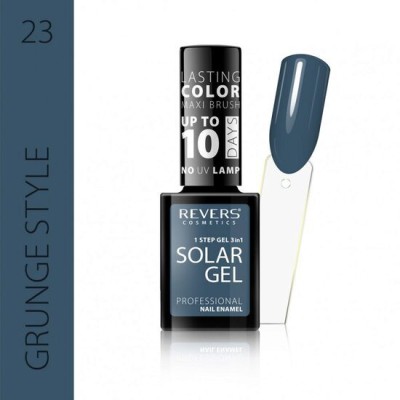 Lac de unghii Solar Gel, Revers, 12 ml, albastru, nr 23, grunge style foto