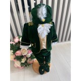 Costum botez print, verde - DPH338