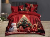 Cumpara ieftin Lenjerie Pat De Craciun Elf Cr003, Bumbac, 6 Piese, Fara Elastic, Imprimeu