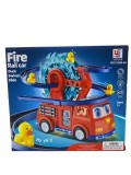 Masinuta pompieri cu baterii si tobogan cu ratuste