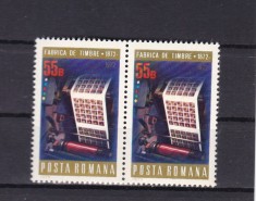 ROMANIA 1972 LP 800 CENTENARUL FABRICII DE TIMBRE PERECHE MNH