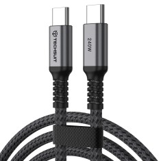 Asteroid GSM - Premium Data Cable TitanSync Pro (CX2) - Type-C to Type-C PD240W, 480Mbps, Fast Charging, E-marker Chip, 1m - Gray