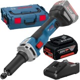 Bosch GGS 18V-23 LC + GBA + GAL 18V-40 - Polizor drept 6 mm valiza speciala + Set 1 acumulator si incarcator Li-Ion 18 V 5 Ah