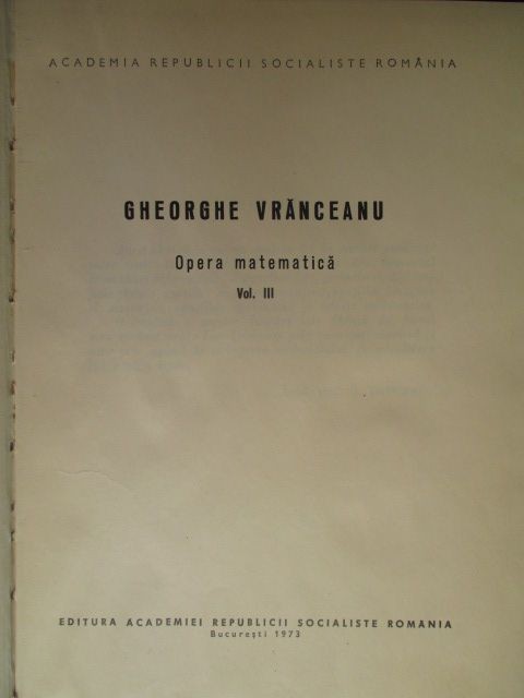 Opera matematica vol.III
