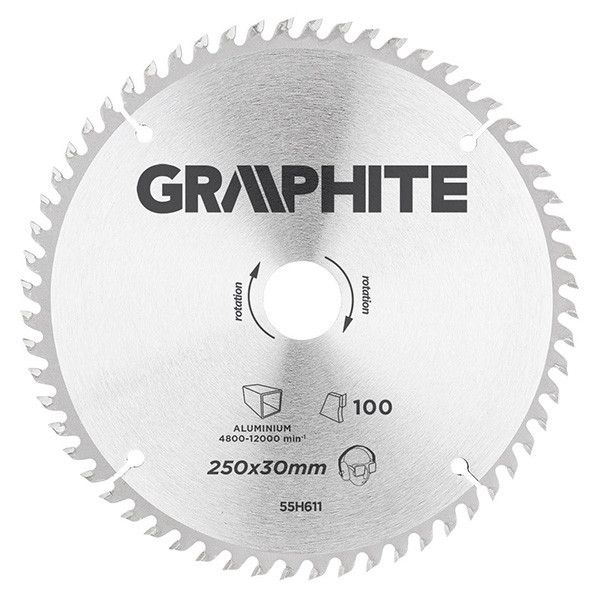 Disc fierastrau circular varf vidia/100 dinti 250x30mm pentru Al GRAPHITE 55H611 HardWork ToolsRange