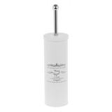 Perie WC, Model Alb, &Icirc;nălțime 39cm, Imprimeu Negru, Metalică, Oem