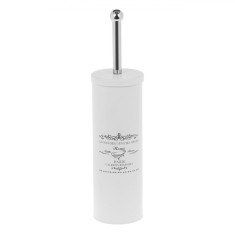 Perie WC, Model Alb, &Icirc;nălțime 39cm, Imprimeu Negru, Metalică