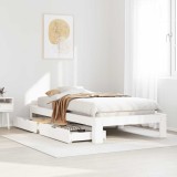 VidaXL Cadru de pat fără saltea, alb, 75x190 cm, lemn masiv de pin
