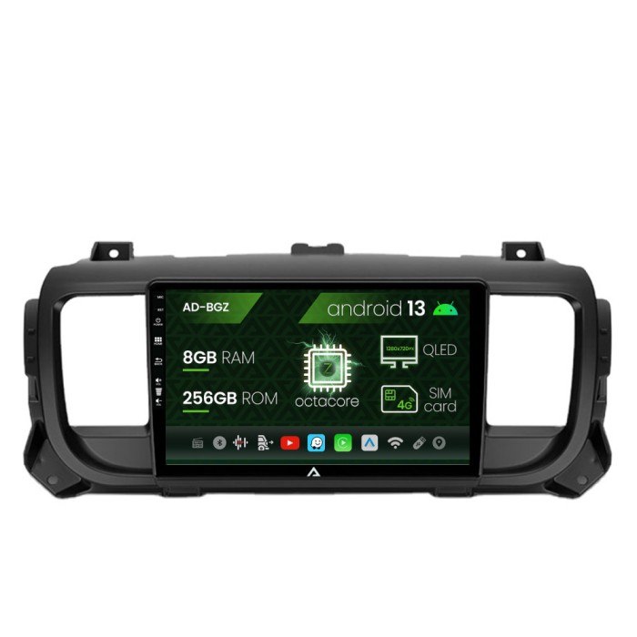 Navigatie Citroen Jumpy Peugeot Expert (2017-2021), Android 13, Z-Octacore 8GB RAM + 256GB ROM, 9 Inch - AD-BGZ9008+AD-BGRKIT348